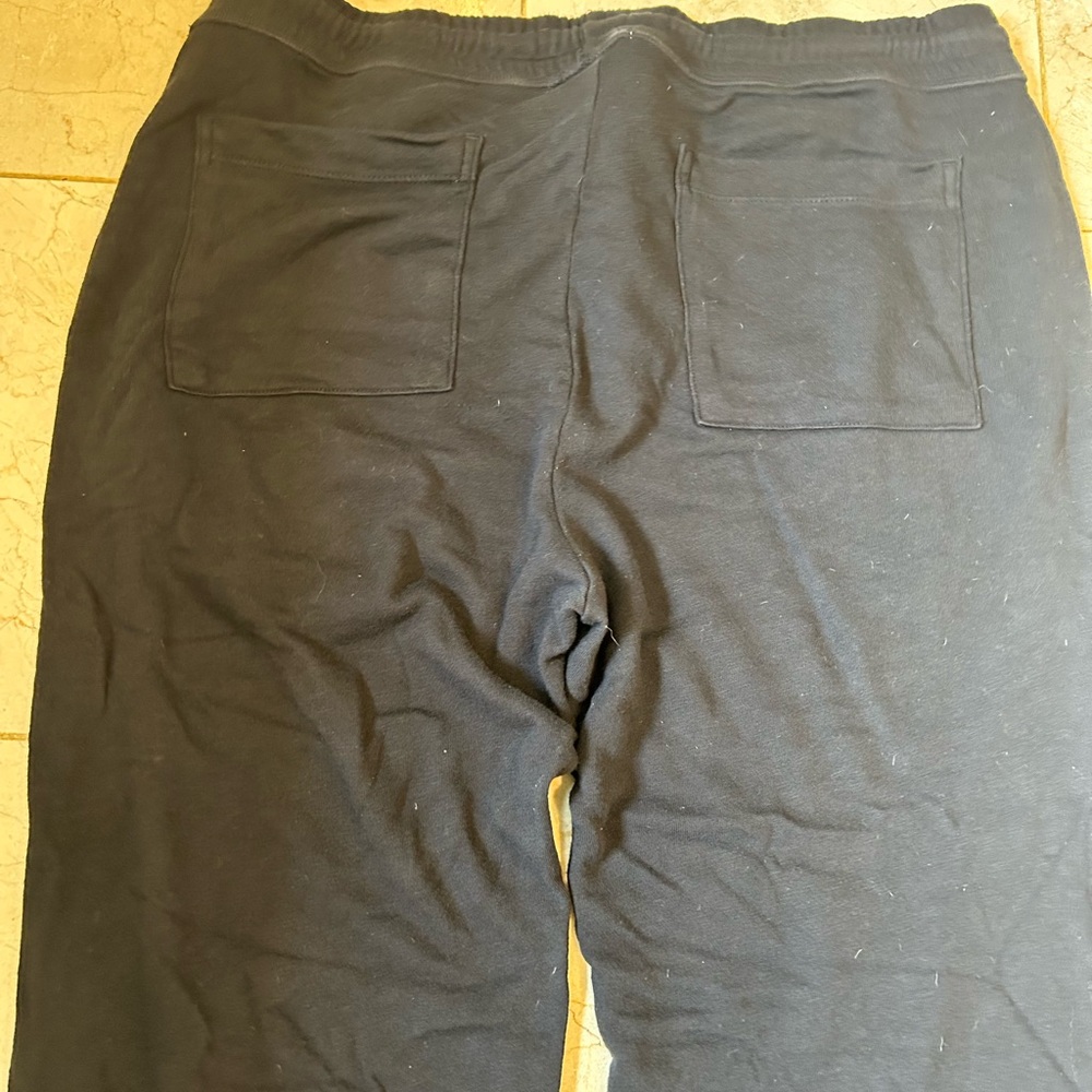 James Perse Black Joggers, 100% Supima Cotton, tie waist, side pockets, Men’s XL - Picture 9 of 14
